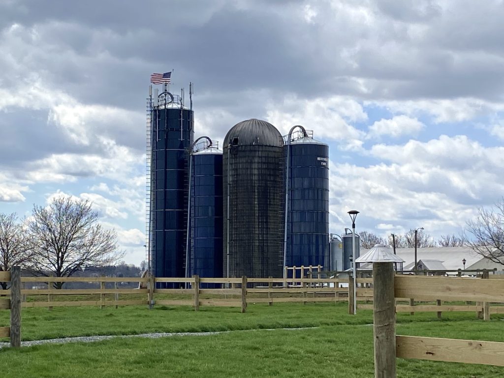 Silos on the farm in countryside